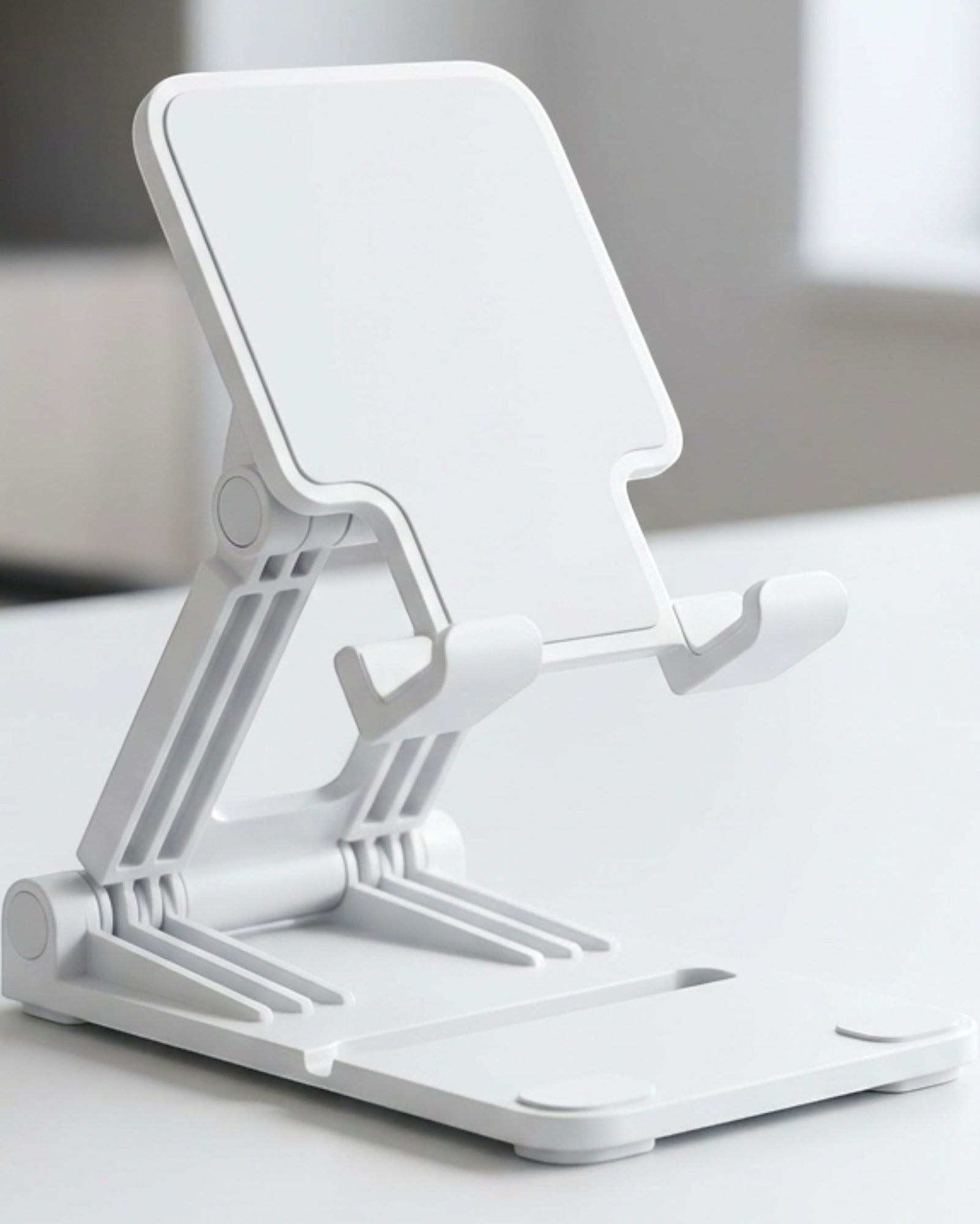 Hausn Six-Angle Folding Desktop Phone Stand White - Lifestyle view