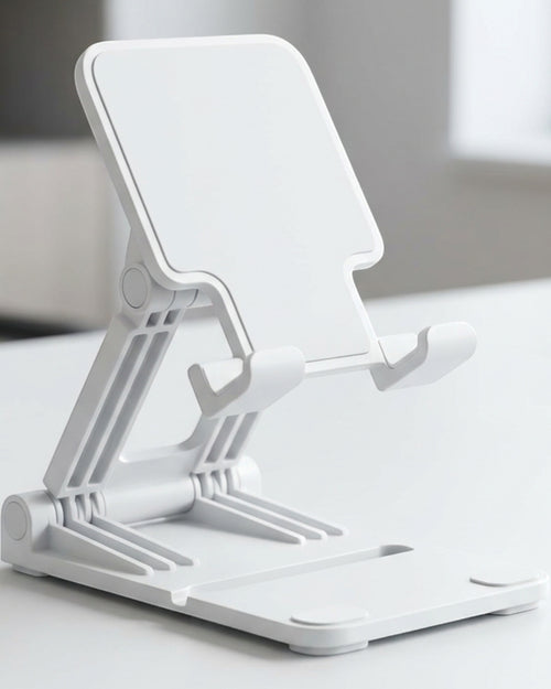 Hausn Six-Angle Folding Desktop Phone Stand White - Lifestyle view