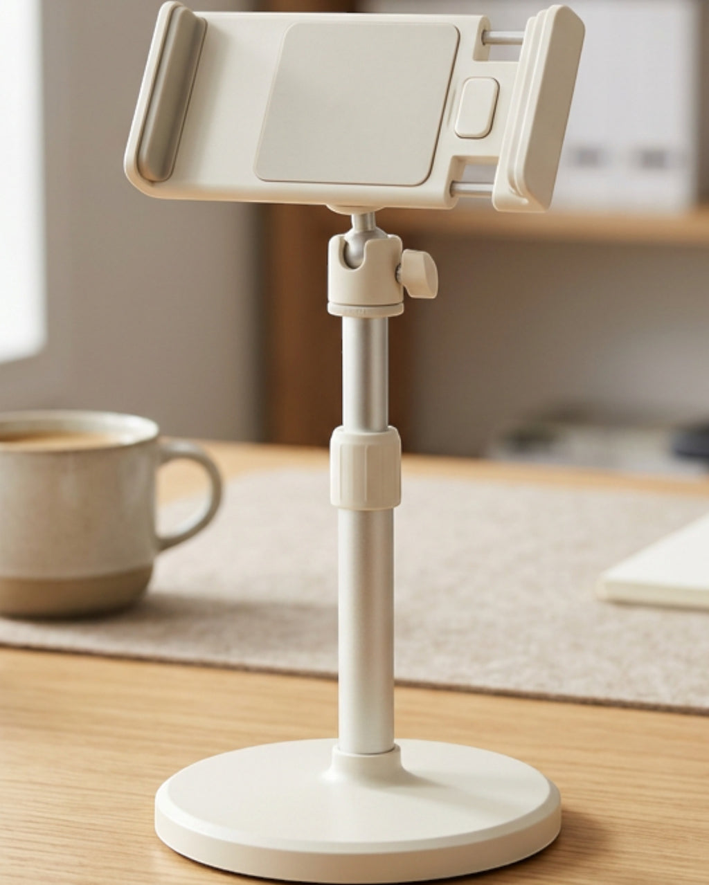 Hausn Telescopic Weighted-Base Phone Stand 17-29 cm Ivory - Lifestyle view
