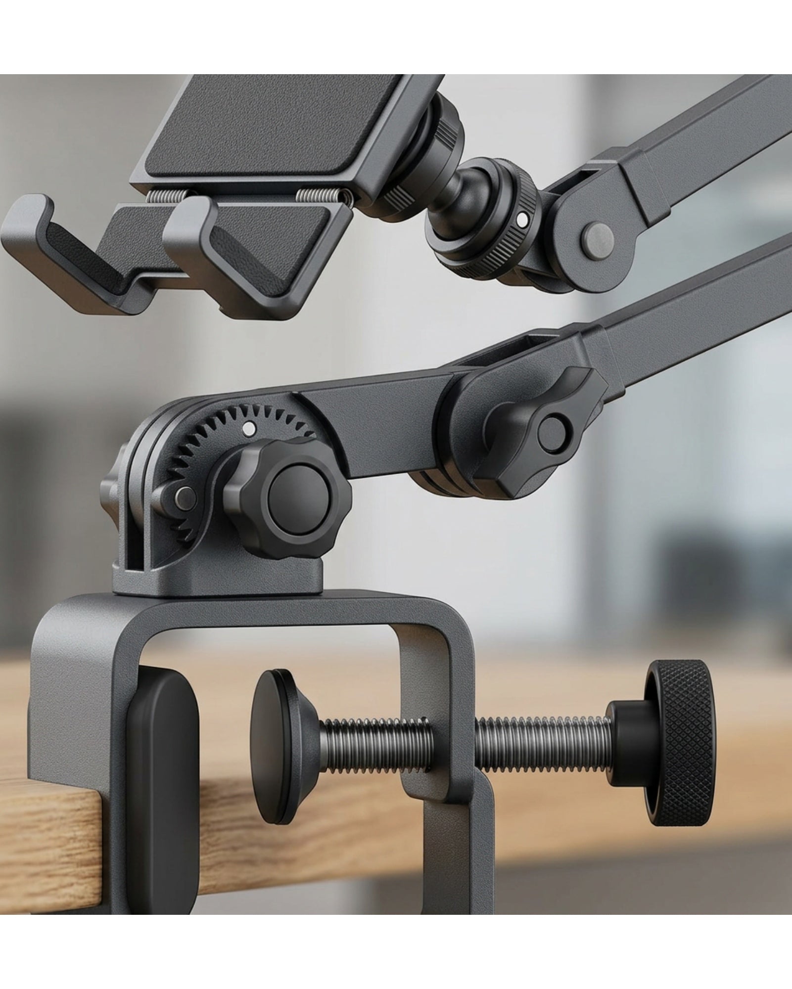 Hausn Three-Joint Desk-Clamp Phone Holder 55 cm Charcoal - Detail view
