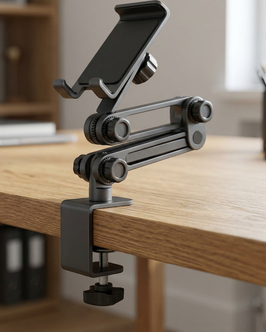 Hausn Three-Joint Desk-Clamp Phone Holder 55 cm Charcoal - Lifestyle view